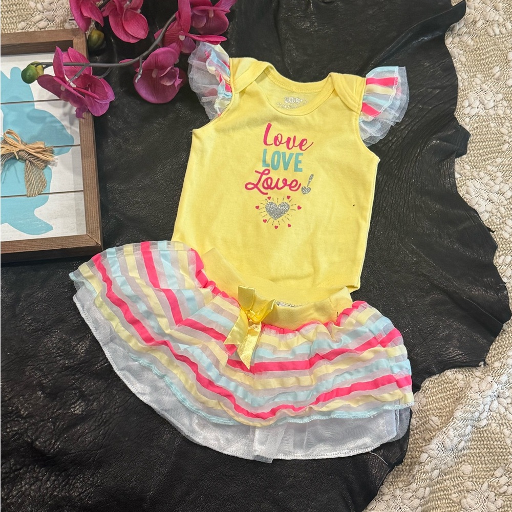 COPY - Baby girl set, size 6/9 months, 2-piece matching skirt and bodysuit.